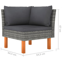 Thumbnail for 4-Sitzer-Gartensofa mit Kissen Grau Poly Rattan