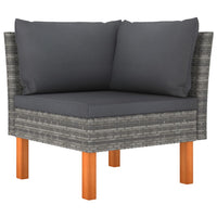 Thumbnail for 4-tlg. Garten-Lounge-Set mit Kissen Poly Rattan Grau