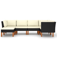 Thumbnail for 6-tlg. Garten-Lounge-Set mit Kissen Poly Rattan Schwarz