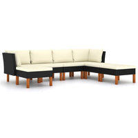 Thumbnail for 7-tlg. Garten-Lounge-Set mit Kissen Poly Rattan Schwarz
