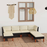 Thumbnail for 7-tlg. Garten-Lounge-Set mit Kissen Poly Rattan Schwarz