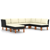 Thumbnail for 8-tlg. Garten-Lounge-Set mit Kissen Poly Rattan Schwarz