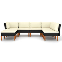 Thumbnail for 8-tlg. Garten-Lounge-Set mit Kissen Poly Rattan Schwarz