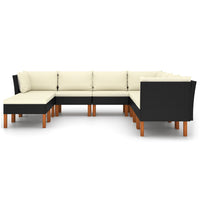 Thumbnail for 9-tlg. Garten-Lounge-Set mit Kissen Poly Rattan Schwarz