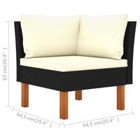 Thumbnail for 9-tlg. Garten-Lounge-Set mit Kissen Poly Rattan Schwarz