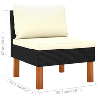 Thumbnail for 9-tlg. Garten-Lounge-Set mit Kissen Poly Rattan Schwarz