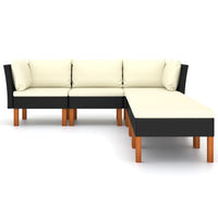 Thumbnail for 6-tlg. Garten-Lounge-Set mit Kissen Poly Rattan Schwarz