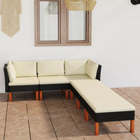 Thumbnail for 6-tlg. Garten-Lounge-Set mit Kissen Poly Rattan Schwarz
