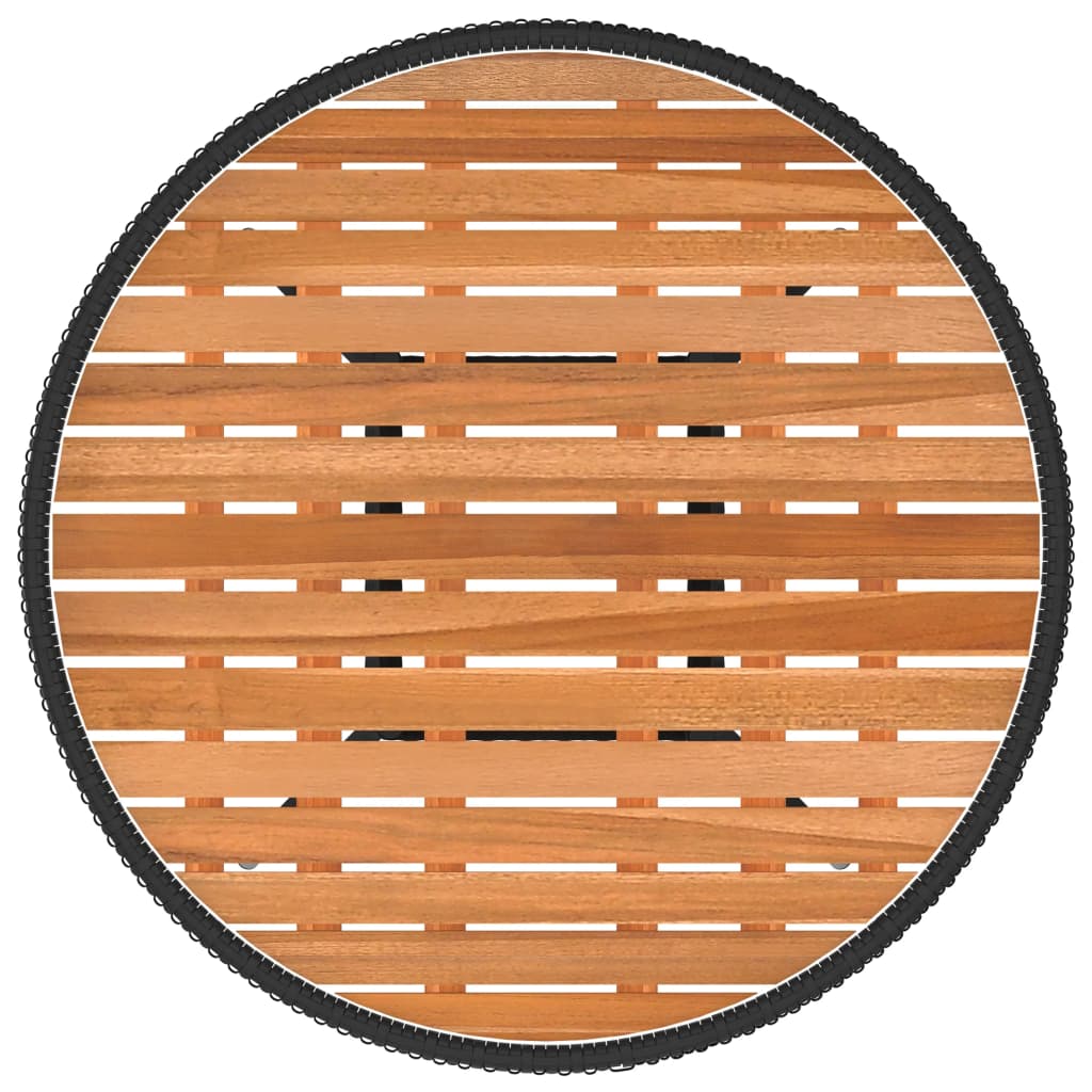 7-tlg. Garten-Sofagarnitur mit Auflagen Poly Rattan Schwarz