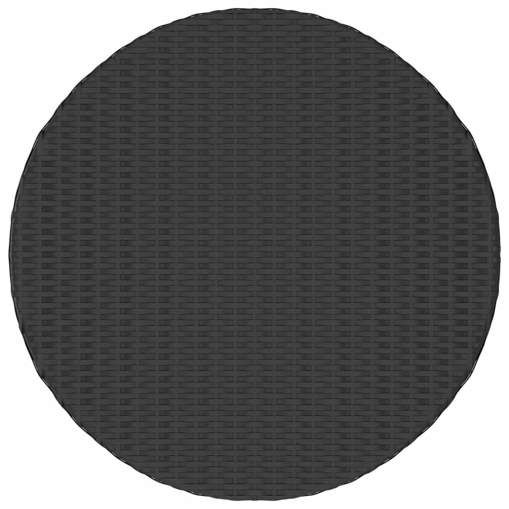 7-tlg. Garten-Sofagarnitur mit Auflagen Poly Rattan Schwarz