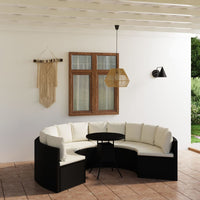 Thumbnail for 7-tlg. Garten-Sofagarnitur mit Auflagen Poly Rattan Schwarz