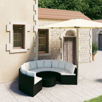Thumbnail for 7-tlg. Garten-Sofagarnitur mit Auflagen Poly Rattan Schwarz