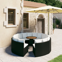 Thumbnail for 9-tlg. Garten-Sofagarnitur mit Auflagen Poly Rattan Schwarz