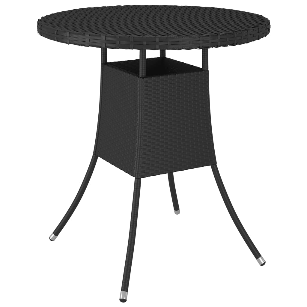 9-tlg. Garten-Sofagarnitur mit Auflagen Poly Rattan Schwarz
