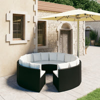 Thumbnail for 8-tlg. Garten-Sofagarnitur mit Auflagen Poly Rattan Schwarz