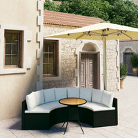 Thumbnail for 5-tlg. Garten-Sofagarnitur mit Auflagen Poly Rattan Schwarz