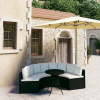 Thumbnail for 5-tlg. Garten-Sofagarnitur mit Auflagen Poly Rattan Schwarz