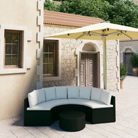 Thumbnail for 5-tlg. Garten-Sofagarnitur mit Auflagen Poly Rattan Schwarz