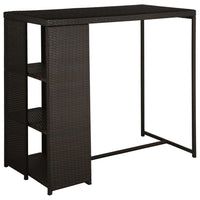 Thumbnail for 5-tlg. Gartenbar-Set mit Kissen Poly Rattan Braun