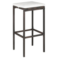 Thumbnail for 5-tlg. Gartenbar-Set mit Kissen Poly Rattan Braun