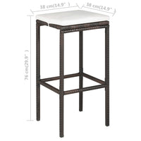 Thumbnail for 5-tlg. Gartenbar-Set mit Kissen Poly Rattan Braun