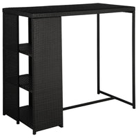Thumbnail for 5-tlg. Gartenbar-Set mit Kissen Poly Rattan Schwarz