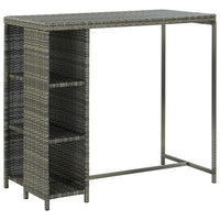 Thumbnail for 5-tlg. Gartenbar-Set mit Kissen Poly Rattan Grau