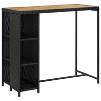 Thumbnail for 5-tlg. Gartenbar-Set mit Kissen Poly Rattan Schwarz