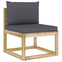 Thumbnail for Garten-Mittelsofa mit Kissen Grün Imprägniertes Kiefernholz