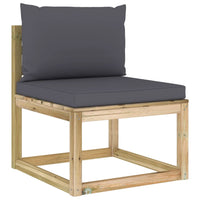 Thumbnail for Garten-Mittelsofa mit Kissen Grün Imprägniertes Kiefernholz
