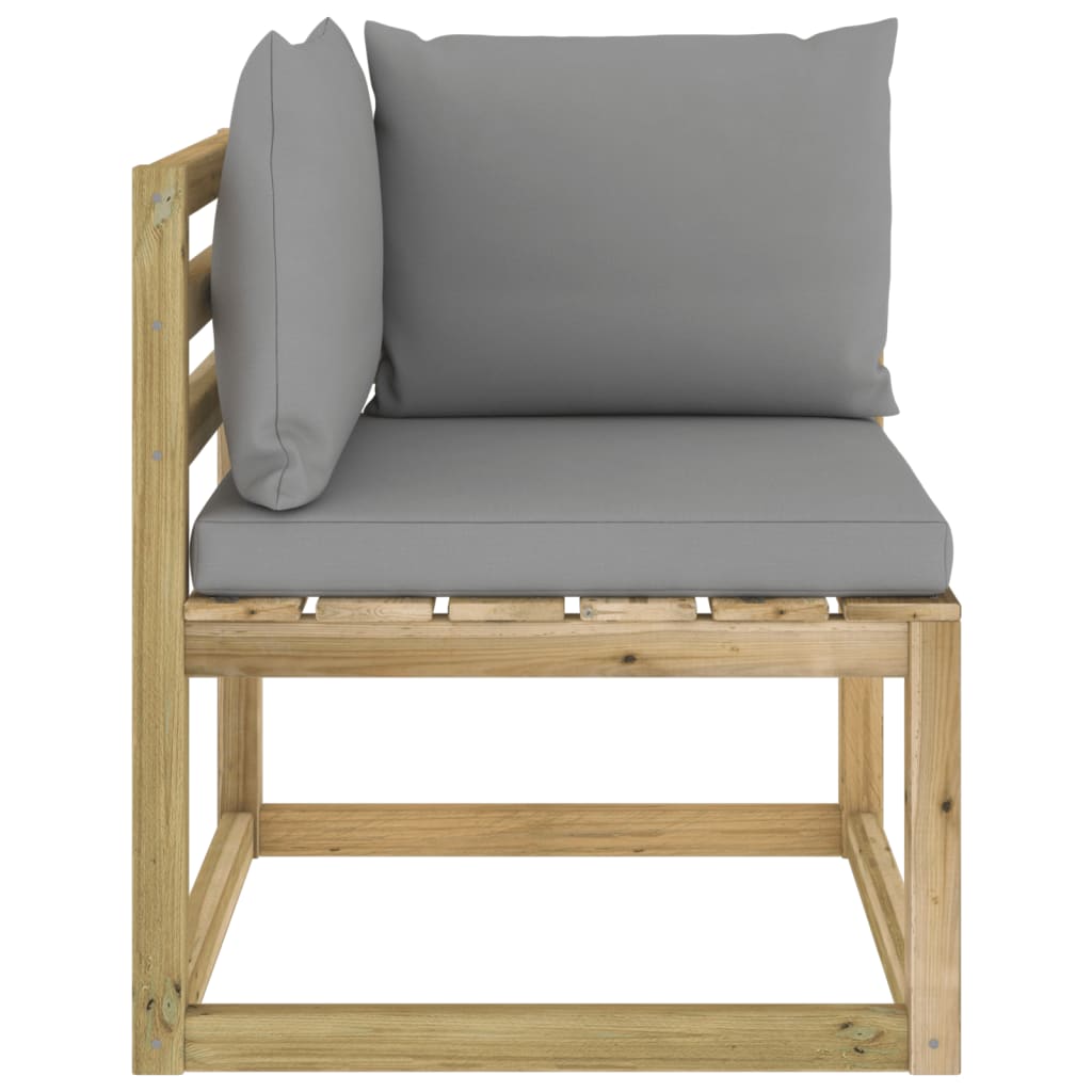 Garten-Ecksofa mit Kissen Grün Imprägniertes Kiefernholz
