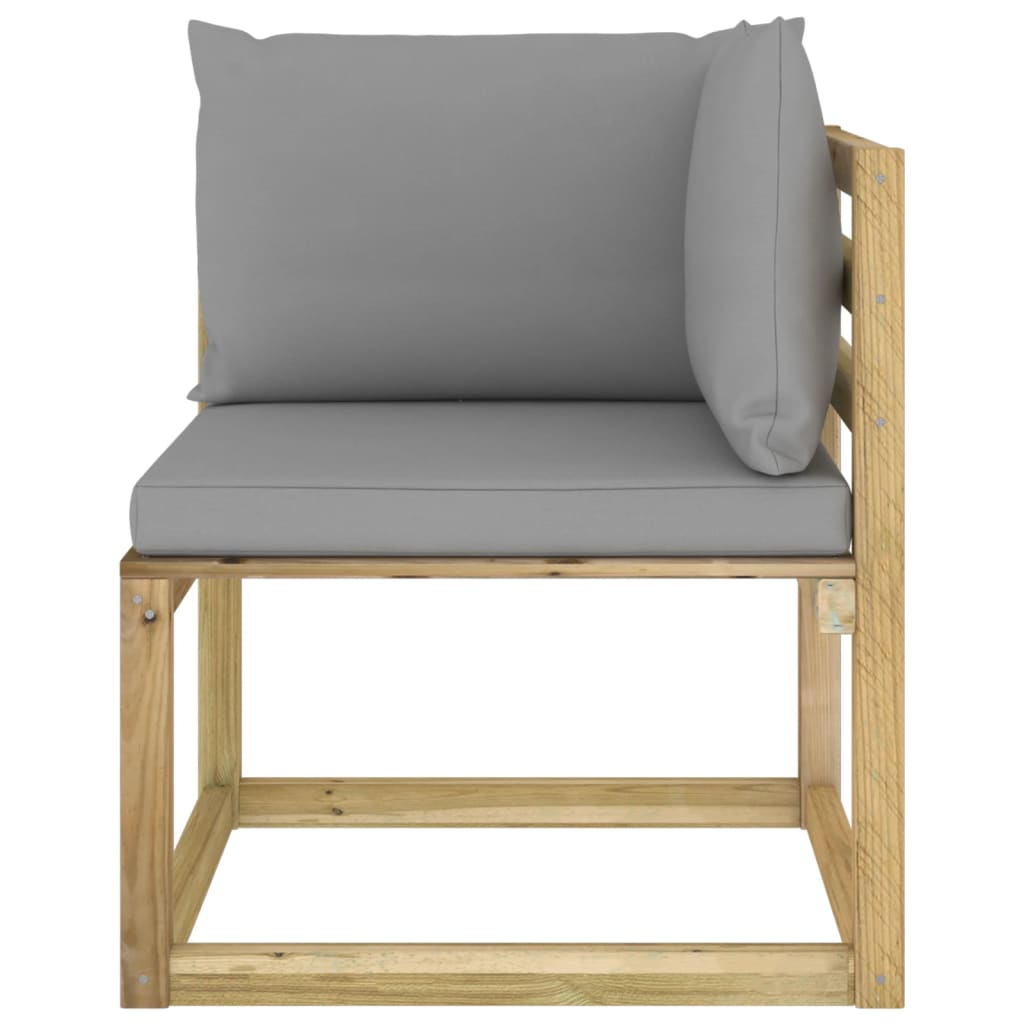 Garten-Ecksofa mit Kissen Grün Imprägniertes Kiefernholz