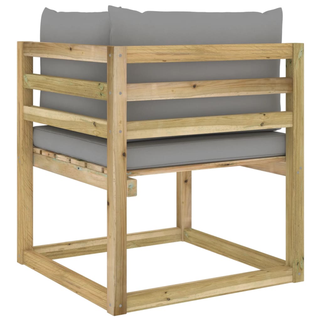 Garten-Ecksofa mit Kissen Grün Imprägniertes Kiefernholz