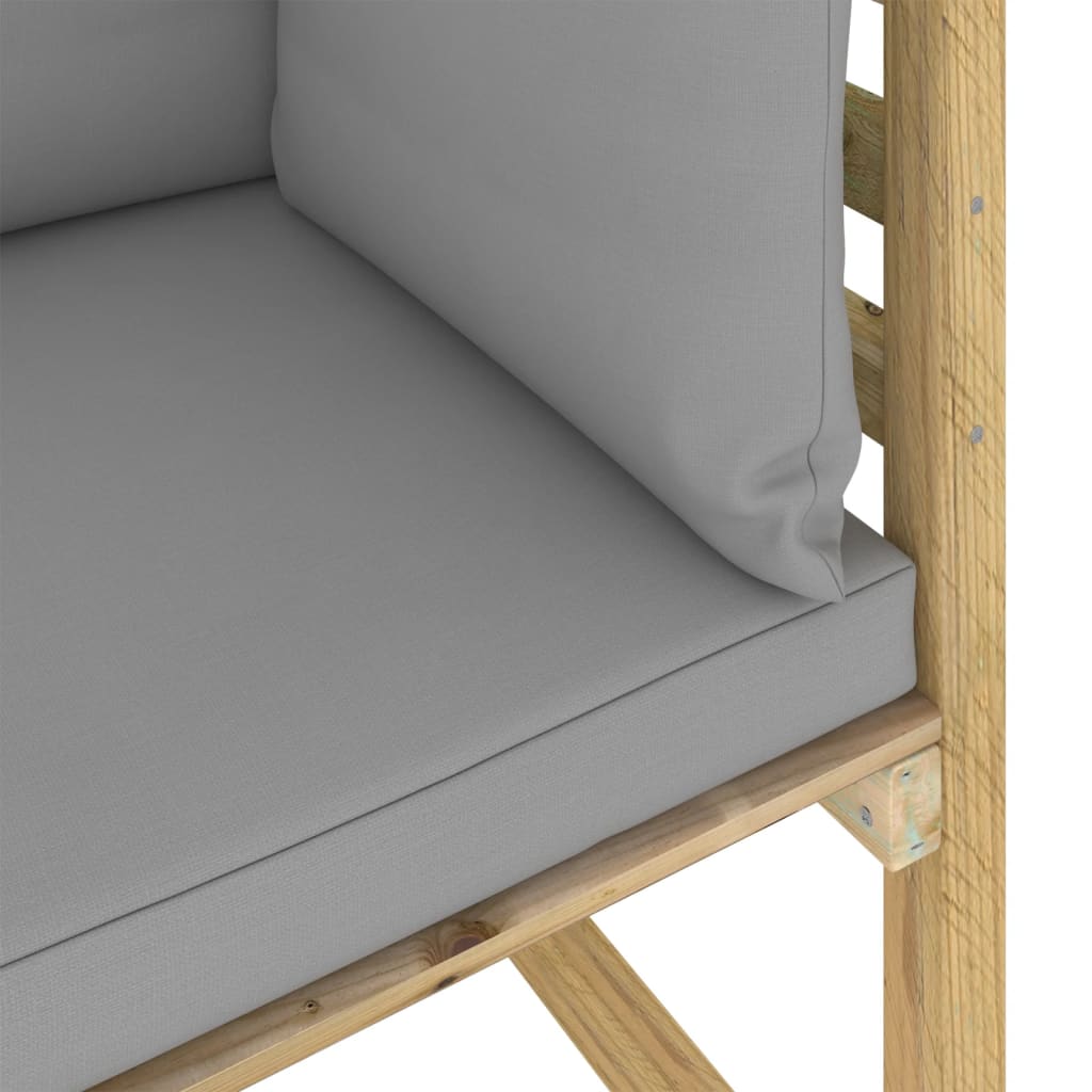 Garten-Ecksofa mit Kissen Grün Imprägniertes Kiefernholz