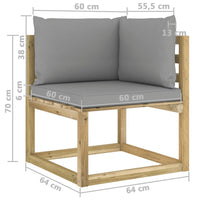 Thumbnail for Garten-Ecksofa mit Kissen Grün Imprägniertes Kiefernholz