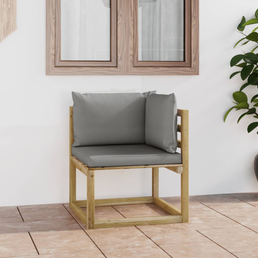 Garten-Ecksofa mit Kissen Grün Imprägniertes Kiefernholz