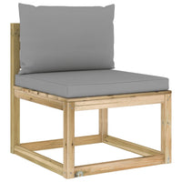 Thumbnail for Garten-Mittelsofa mit Kissen Grün Imprägniertes Kiefernholz