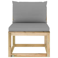 Thumbnail for Garten-Mittelsofa mit Kissen Grün Imprägniertes Kiefernholz