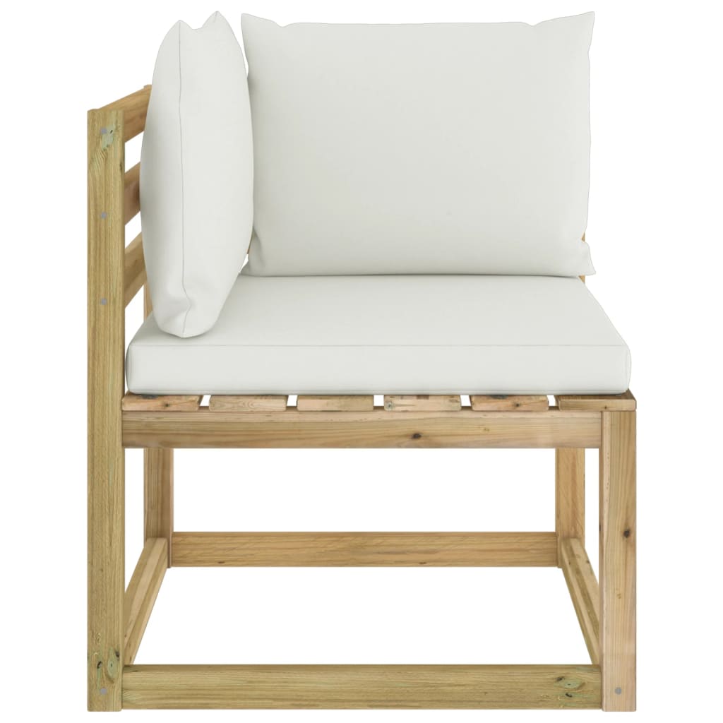 Garten-Ecksofa mit Kissen Grün Imprägniertes Kiefernholz