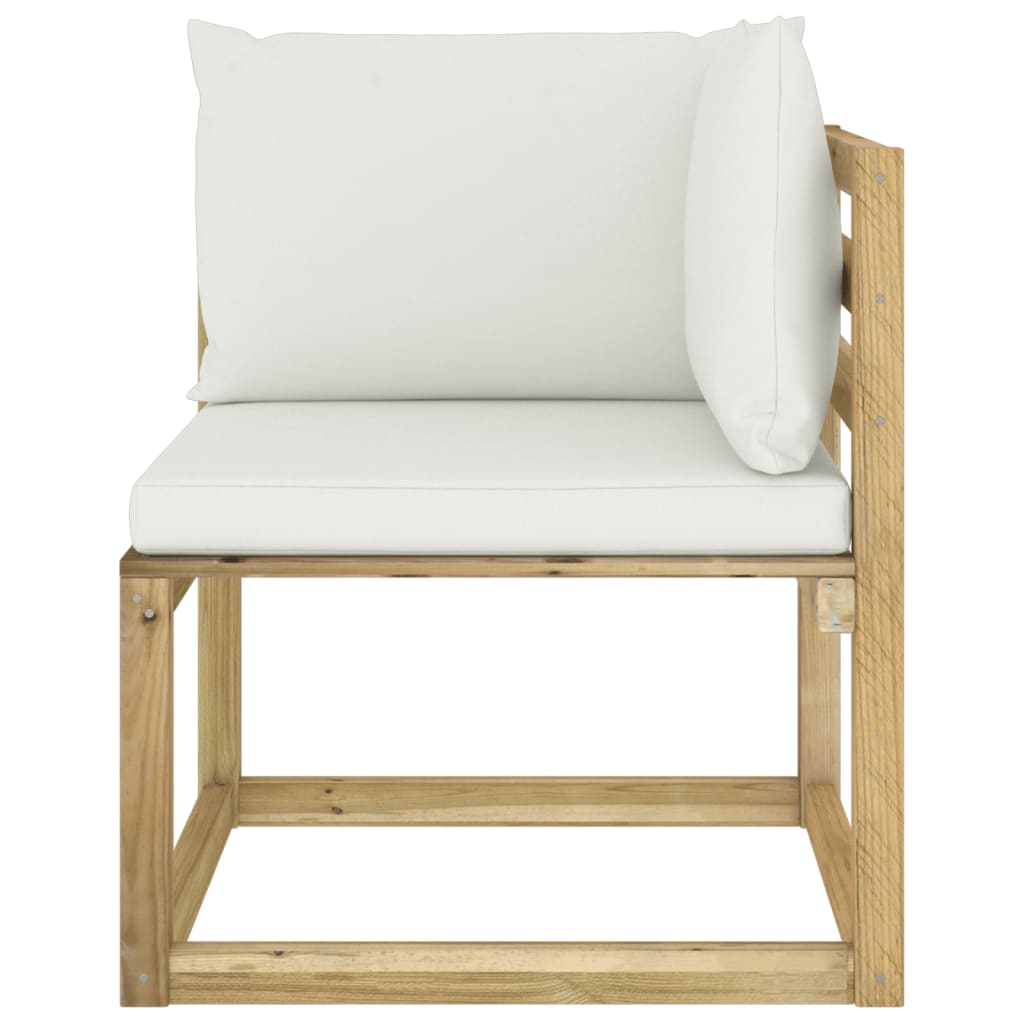 Garten-Ecksofa mit Kissen Grün Imprägniertes Kiefernholz