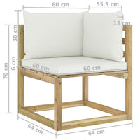 Thumbnail for Garten-Ecksofa mit Kissen Grün Imprägniertes Kiefernholz