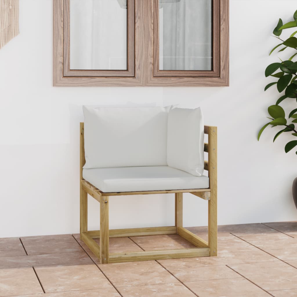 Garten-Ecksofa mit Kissen Grün Imprägniertes Kiefernholz