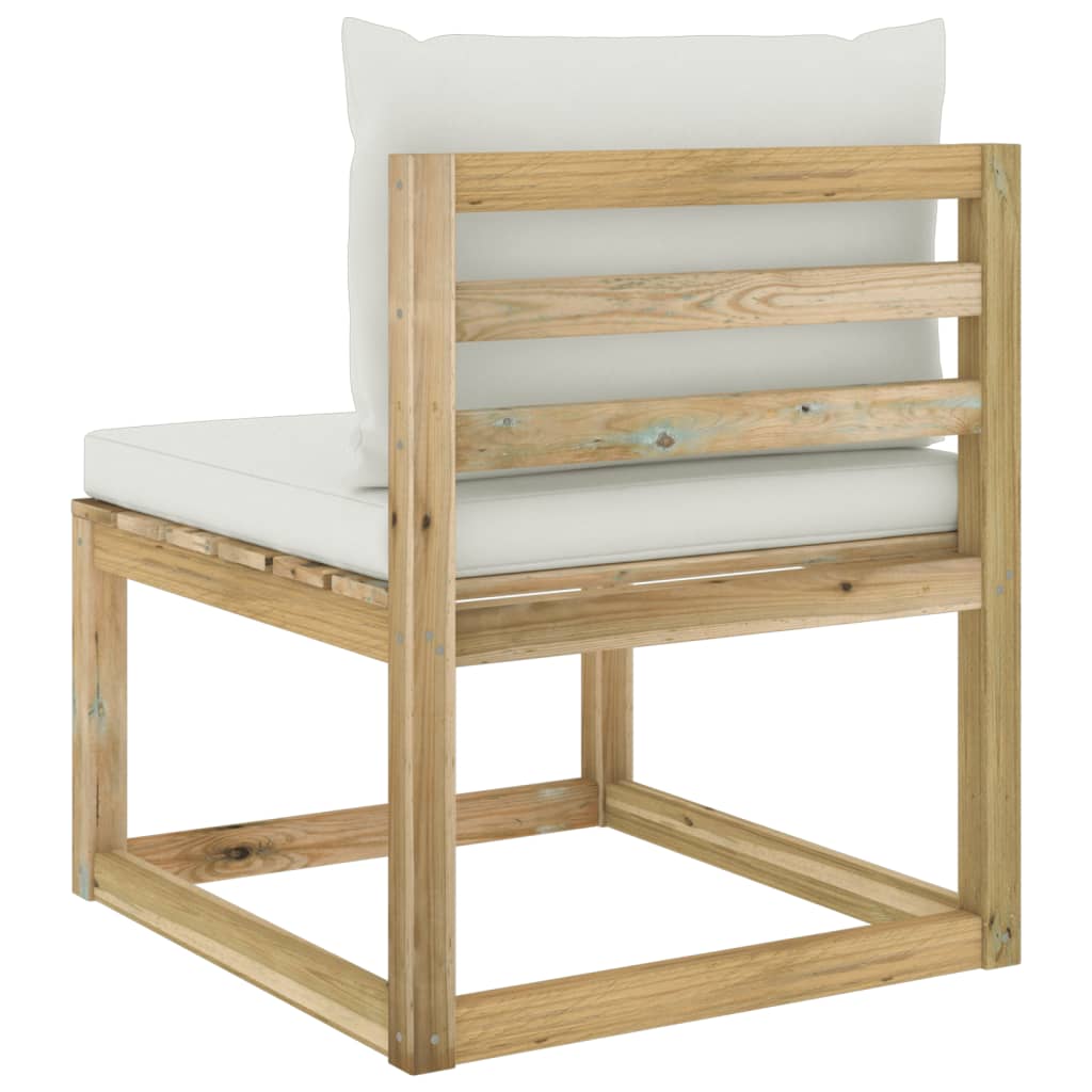 Garten-Mittelsofa mit Kissen Grün Imprägniertes Kiefernholz