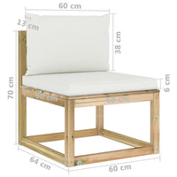 Thumbnail for Garten-Mittelsofa mit Kissen Grün Imprägniertes Kiefernholz