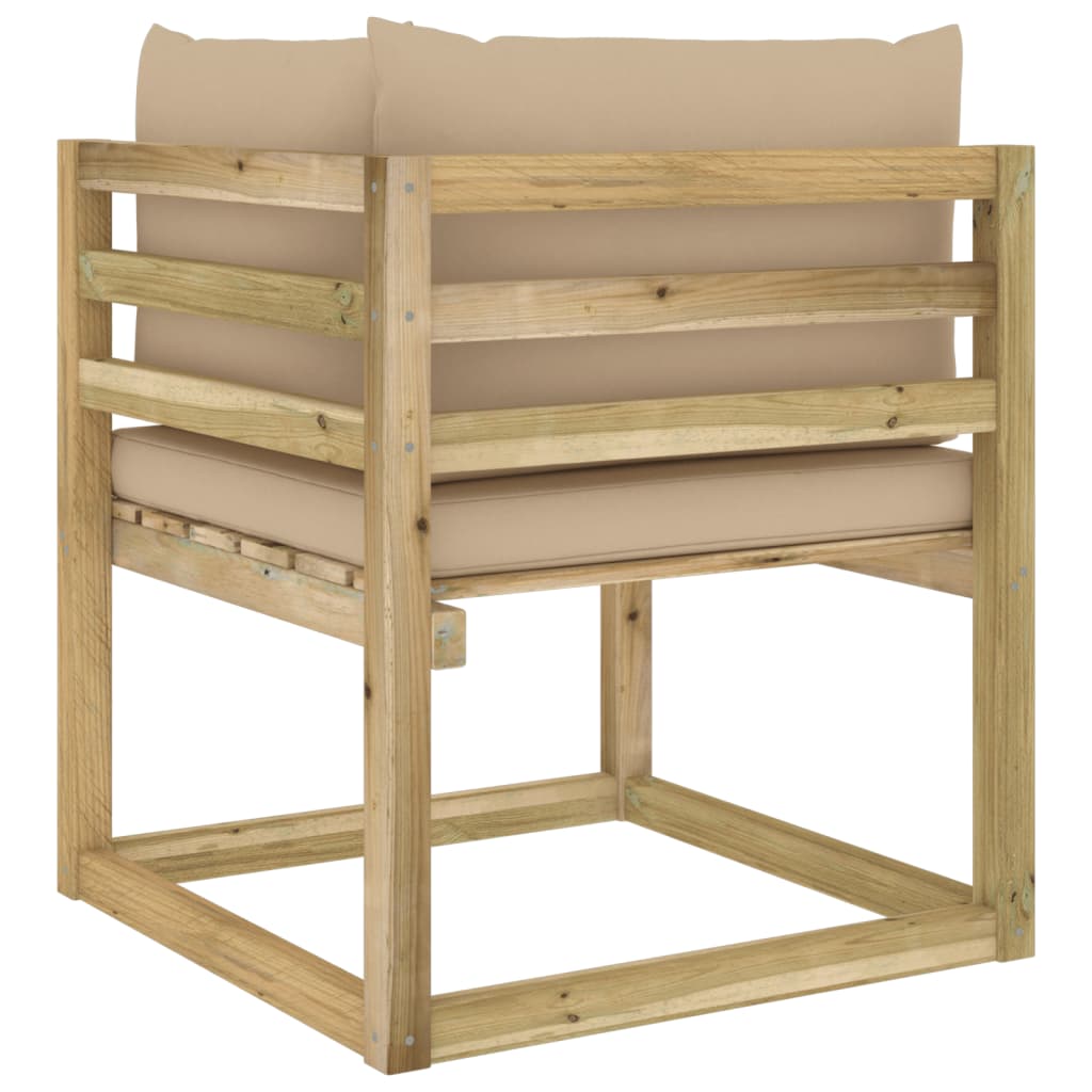 Garten-Ecksofa mit Kissen Grün Imprägniertes Kiefernholz