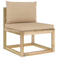 Thumbnail for Garten-Mittelsofa mit Kissen Grün Imprägniertes Kiefernholz