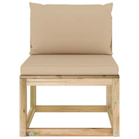 Thumbnail for Garten-Mittelsofa mit Kissen Grün Imprägniertes Kiefernholz
