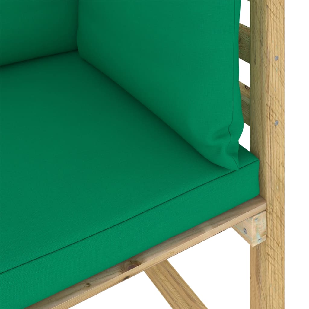 Garten-Ecksofa mit Kissen Grün Imprägniertes Kiefernholz