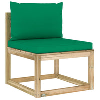 Thumbnail for Garten-Mittelsofa mit Kissen Grün Imprägniertes Kiefernholz