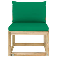 Thumbnail for Garten-Mittelsofa mit Kissen Grün Imprägniertes Kiefernholz